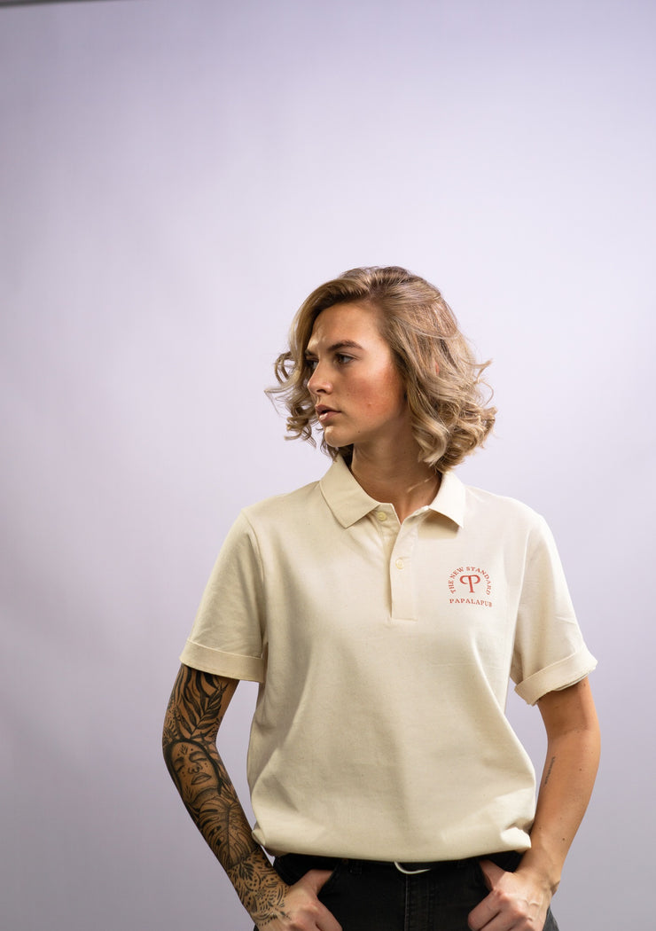 NEW STANDARD "UNE" UNISEX POLO - NATURAL